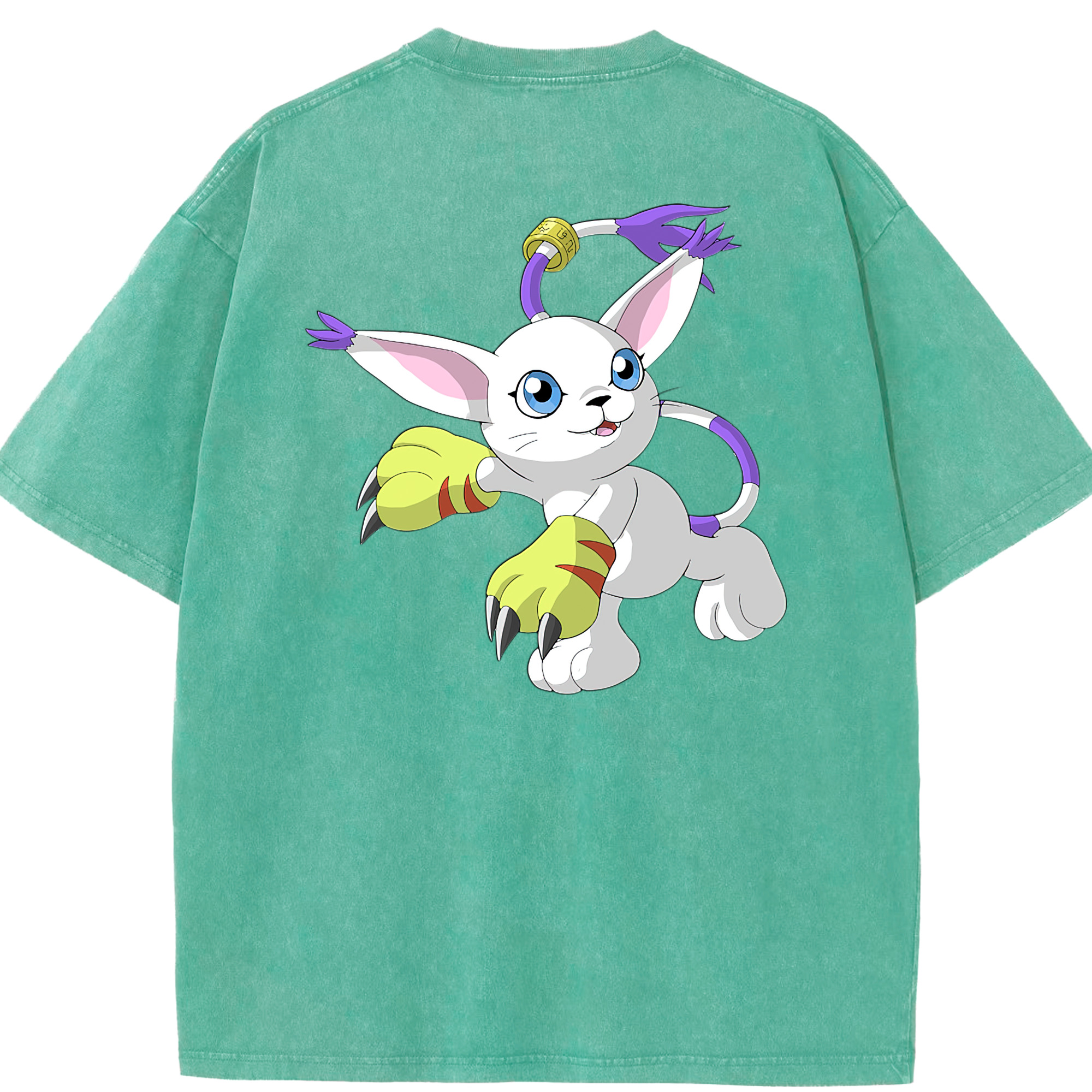 （画像用） Digimon デジタルモンスター/デジモン 綿100% ヴィンテージ風 半袖Tシャツ（背面プリント）